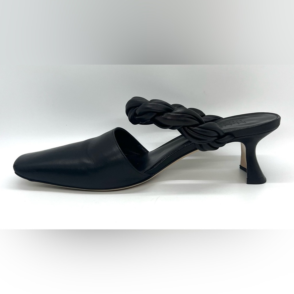 M. Gemi Braided Twist Leather Heeled Mule Pumps 37.5 - Picture 7 of 16